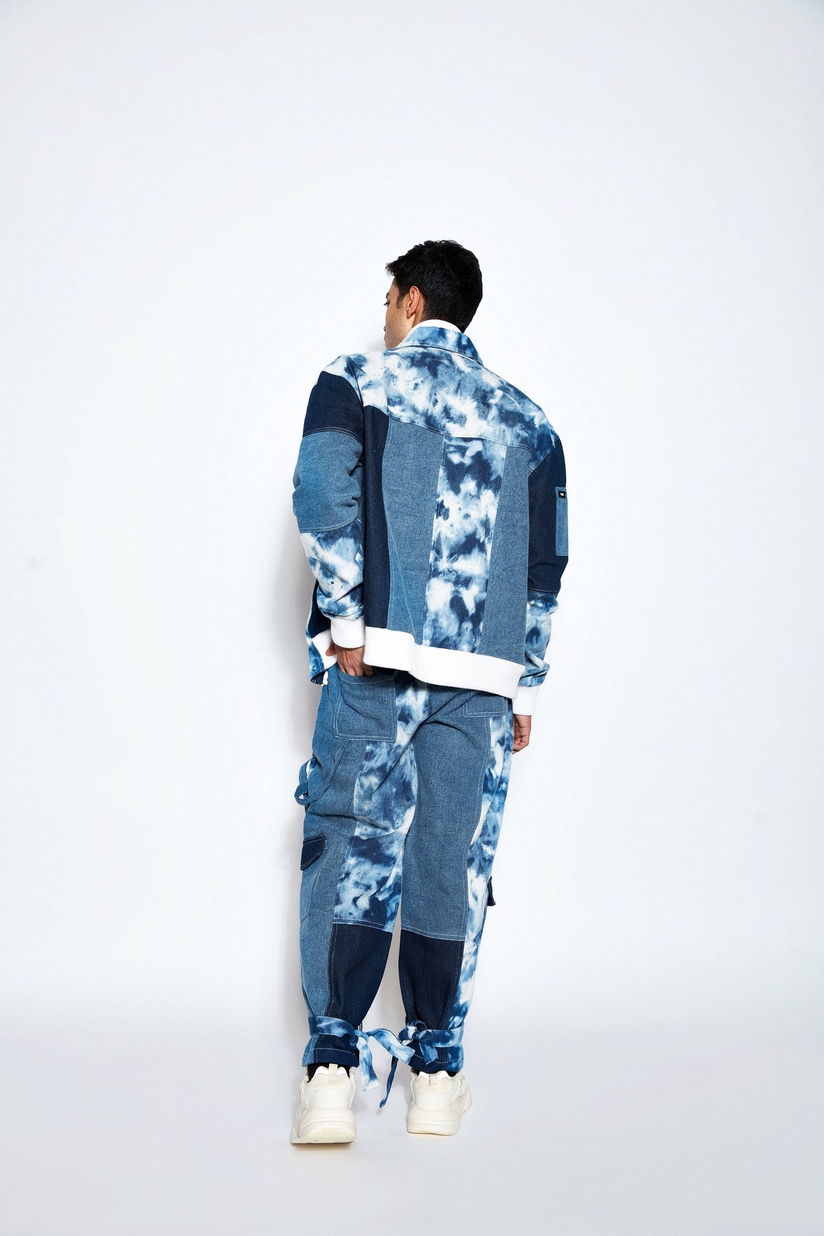 Patchwork Denim Bomber Jacket