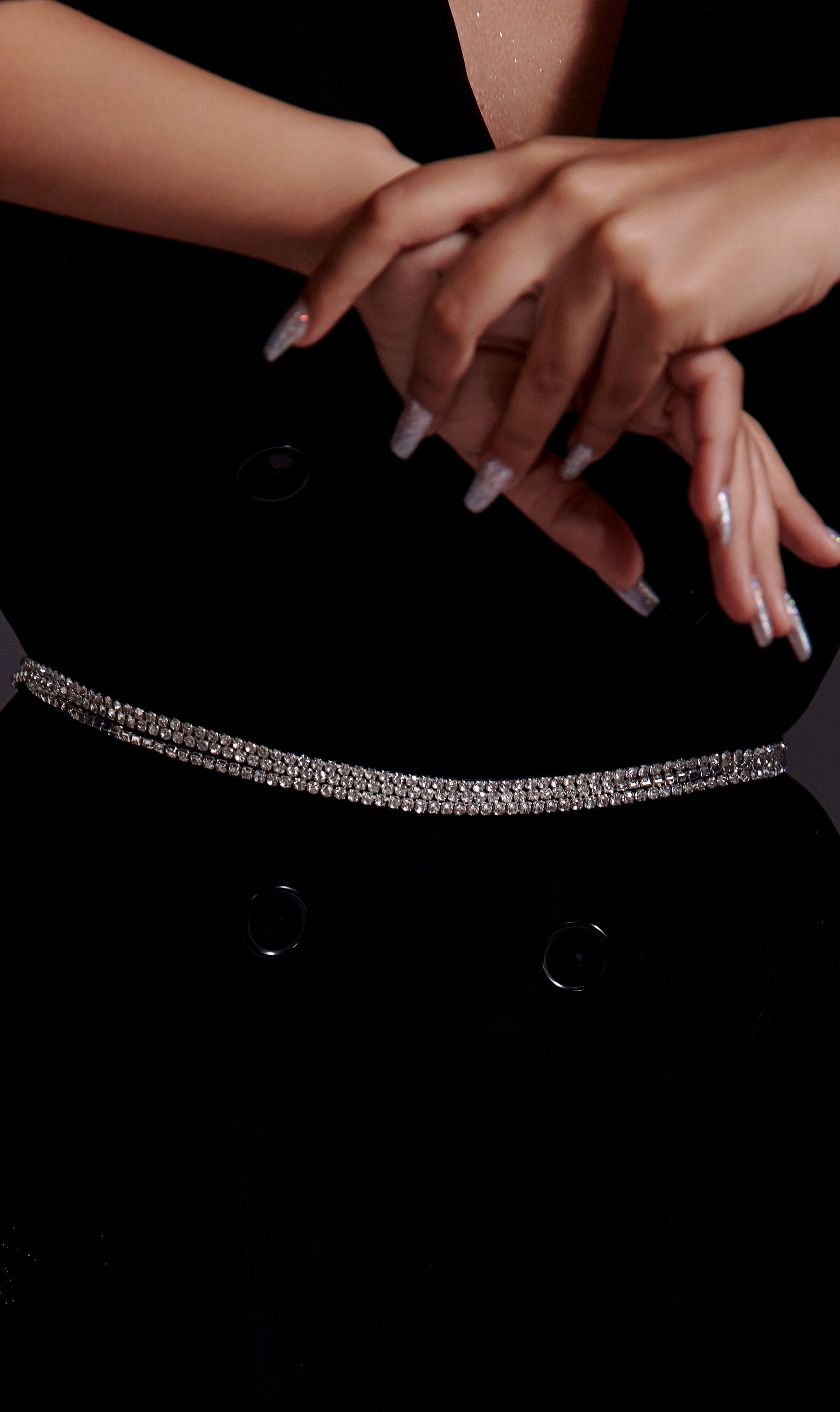 Silver waist 2024 belt for dress