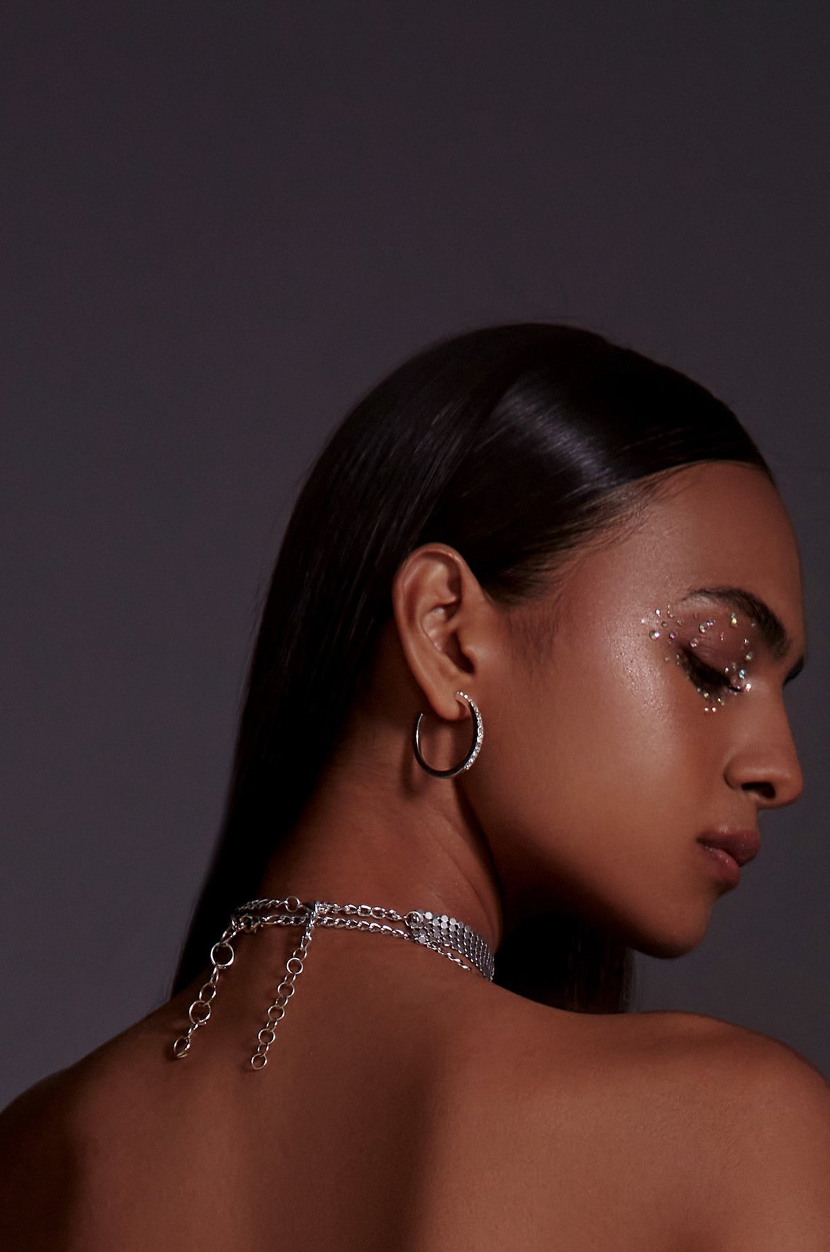 Statement Choker Necklace- Silver