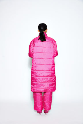 Long Puffer Jacket - Pink