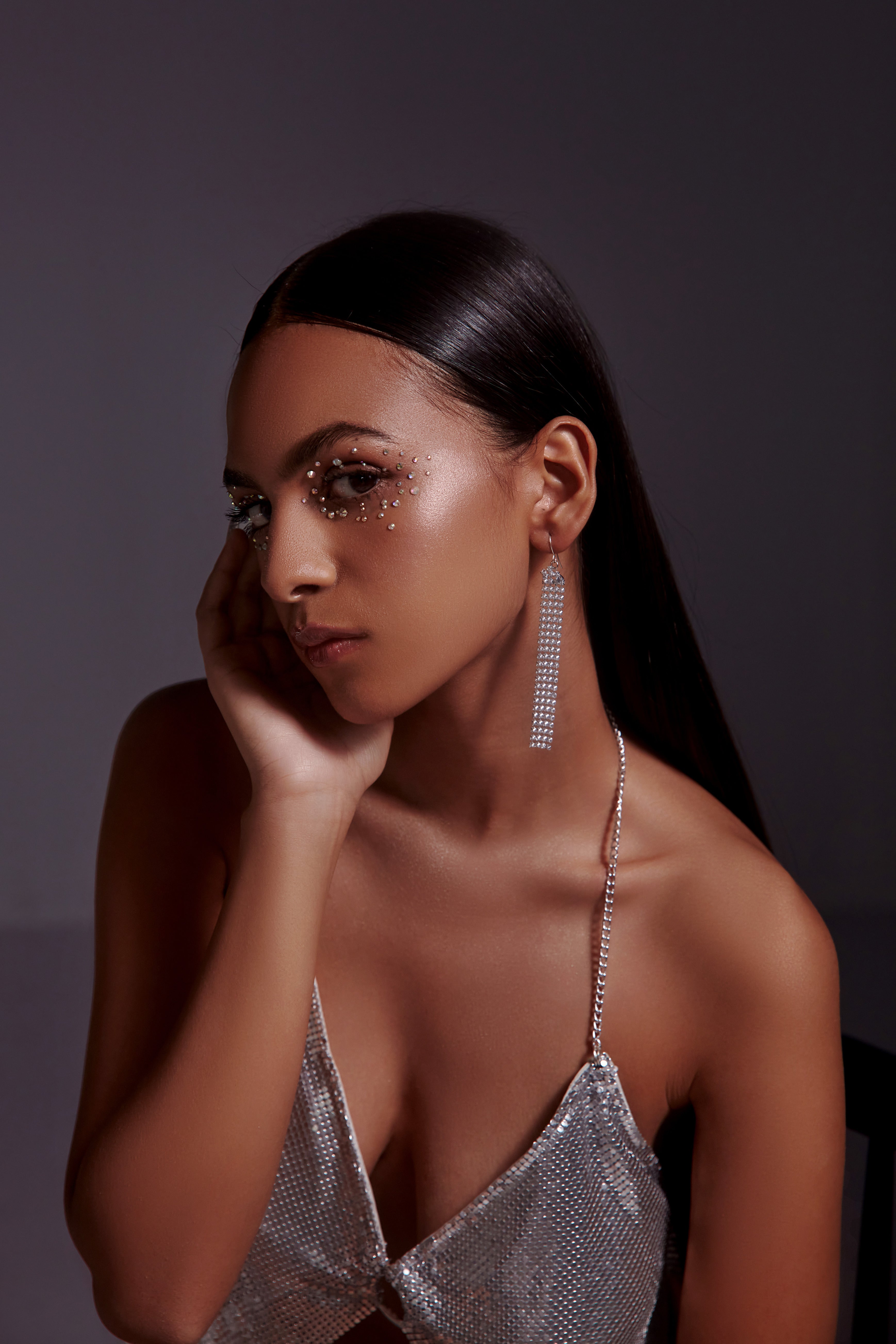 Slim Chainmail Earring-Silver