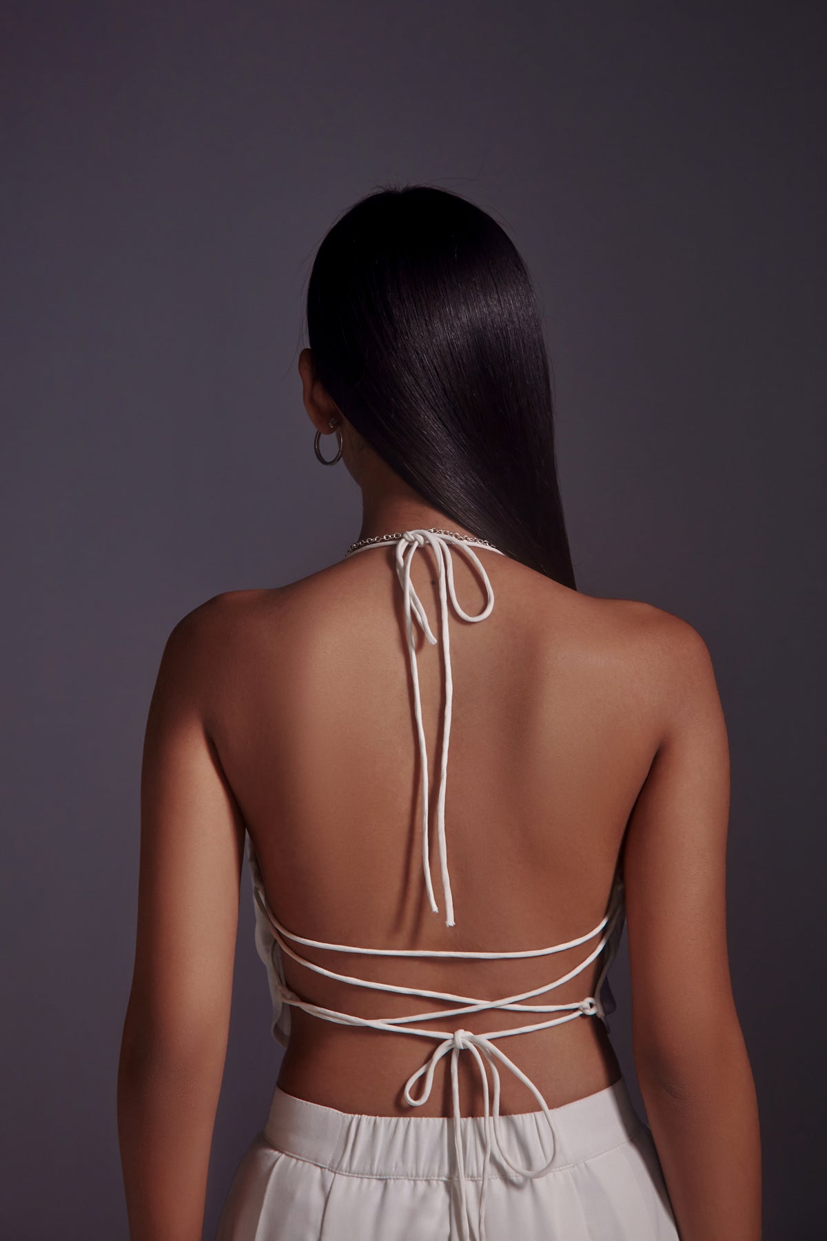 Cowl Neck Top With Drawstring Detail