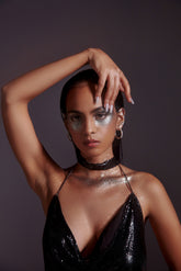 Statement Choker Necklace-Black