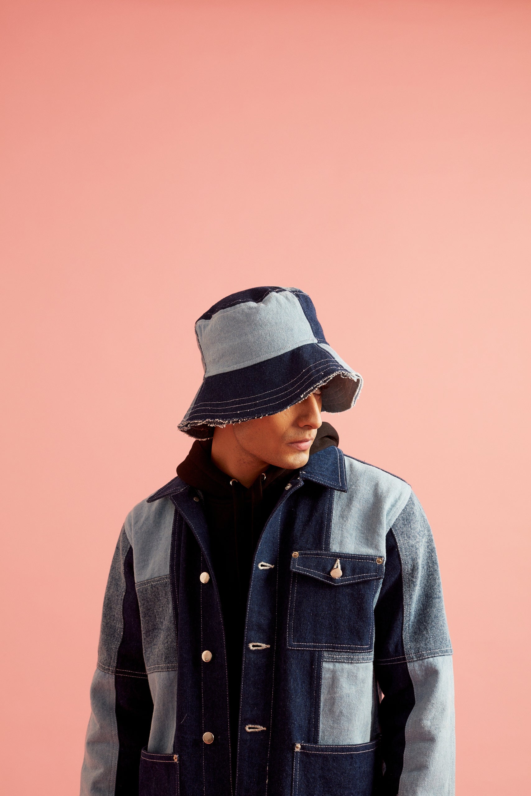 Blue Patch Denim Bucket Hat