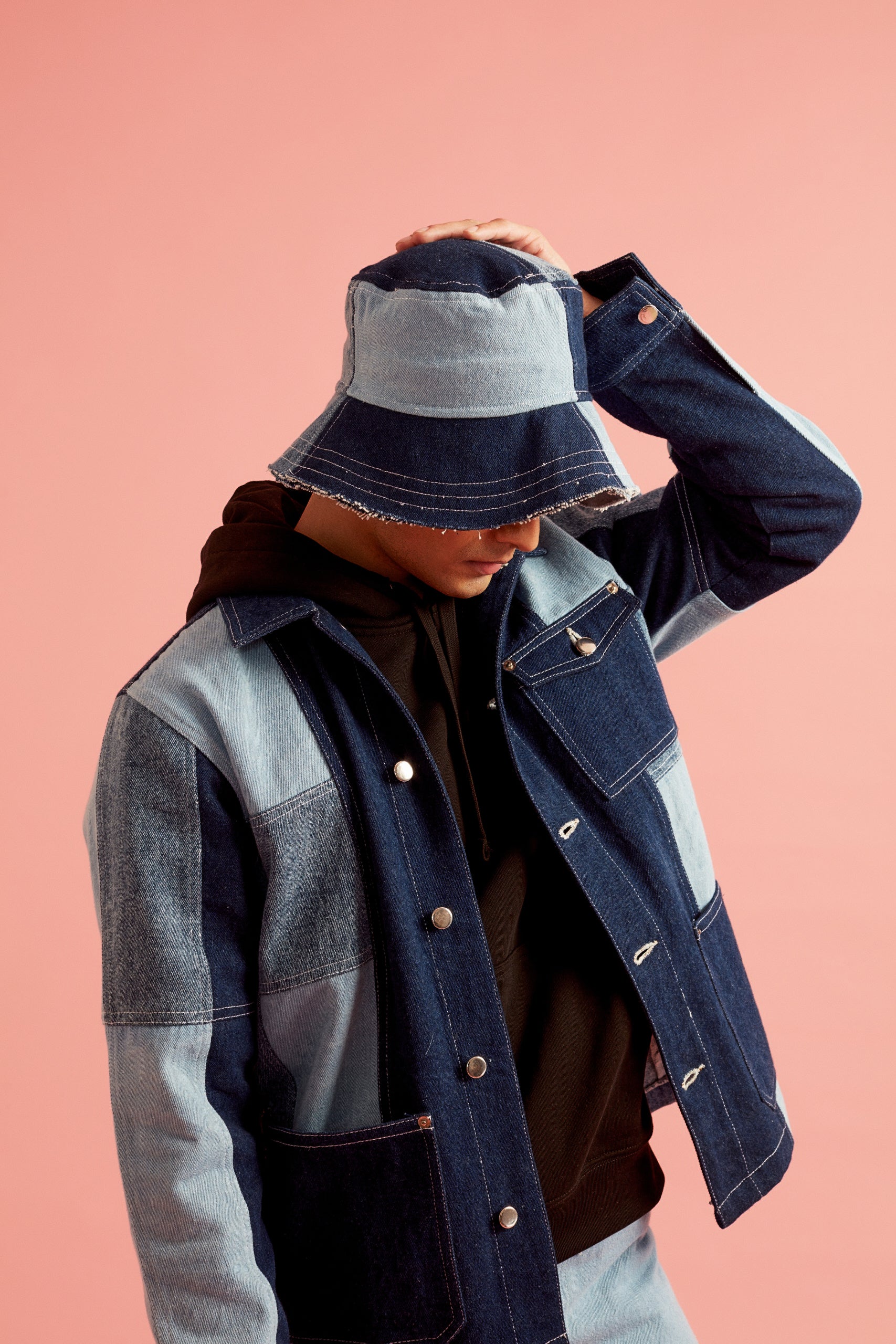 Blue Patch Denim Bucket Hat