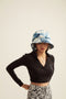 Blue and White Tie-Dye Effect Bucket Hat