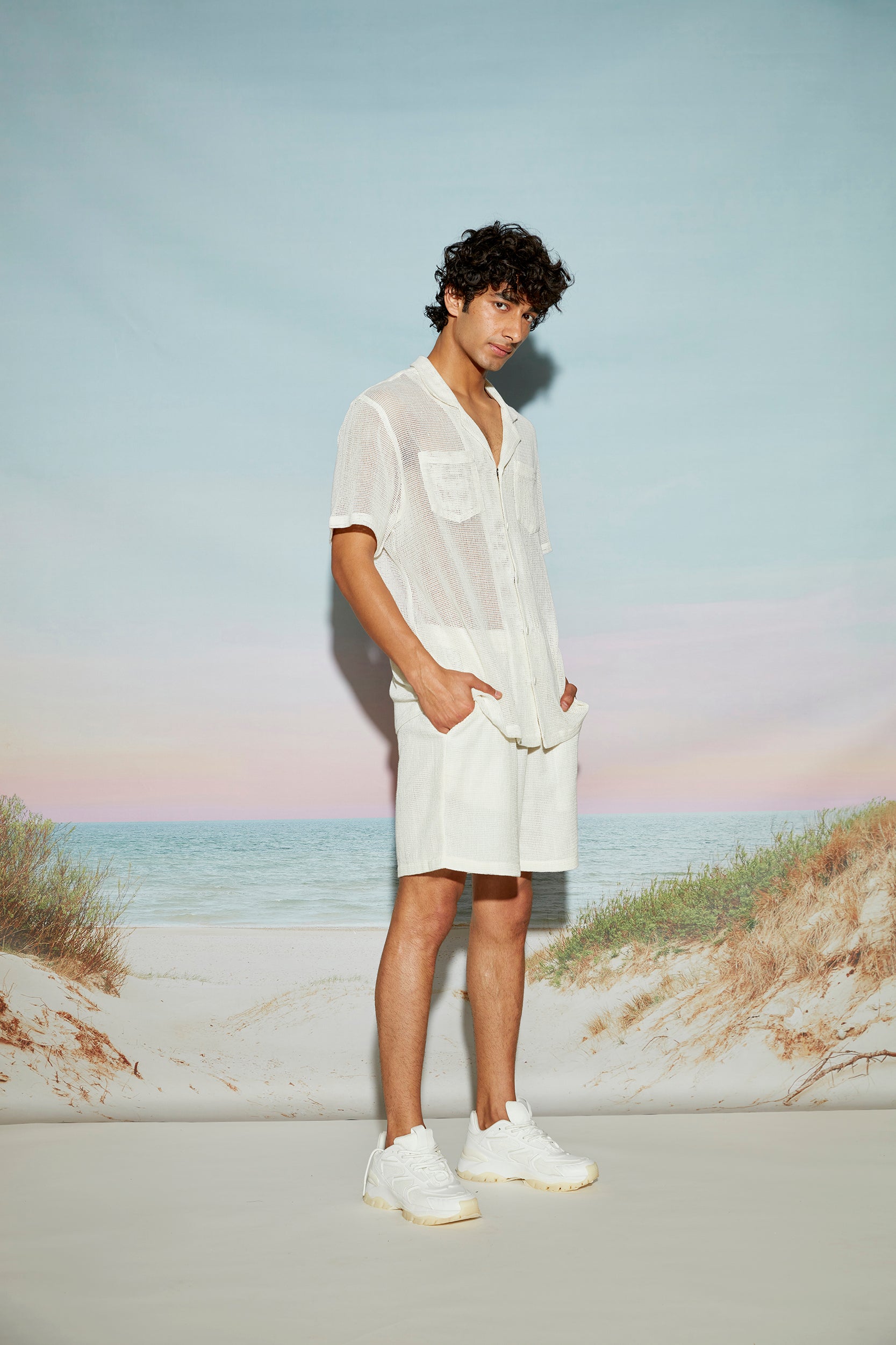Cotton Mesh Men’s Resort Shirt