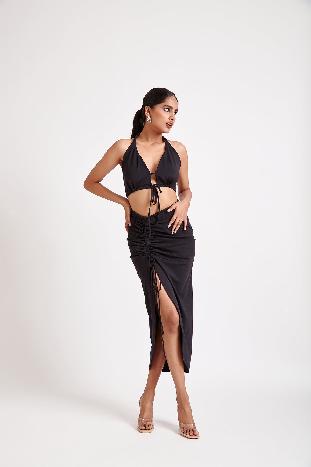 Asymmetrical Drawstring Skirt