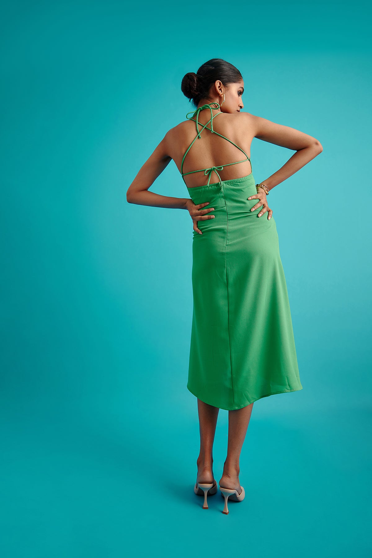 Front Ruched Slip Dress