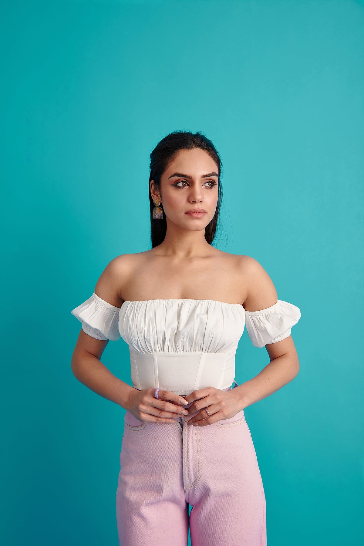 Corsetry Inspired Gathered Panelled Top