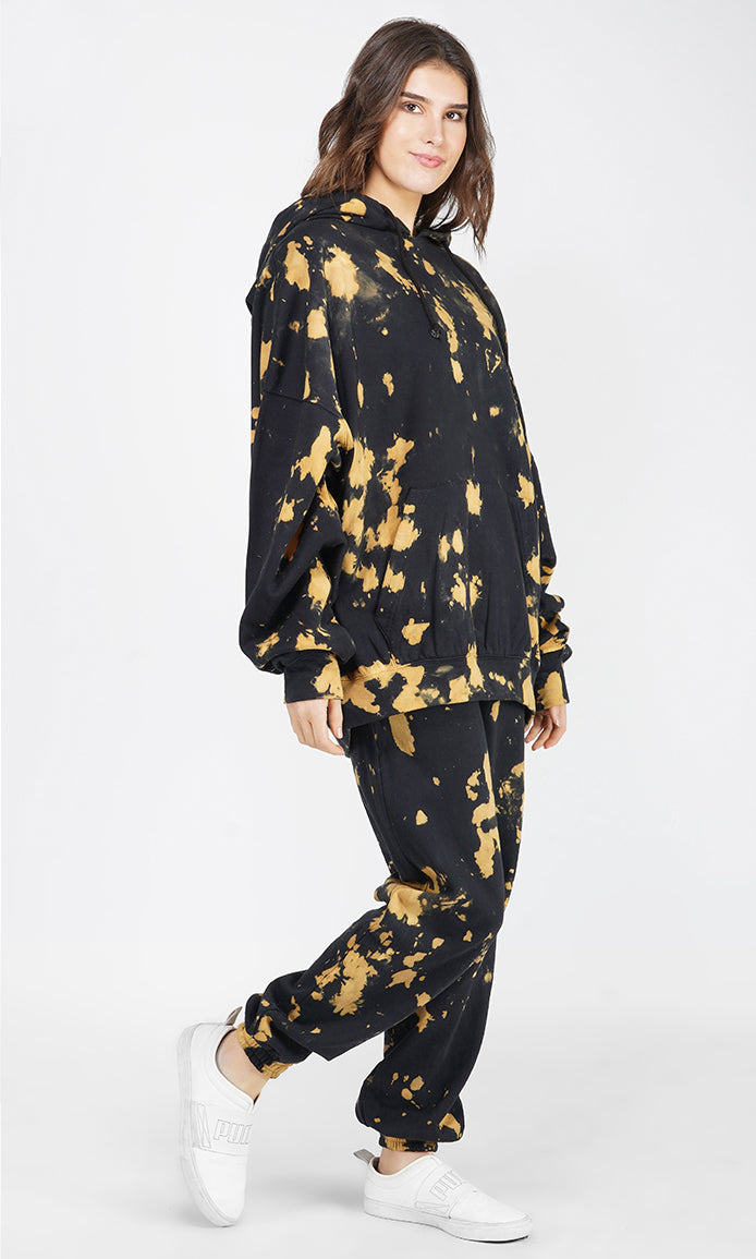 Black-Mustard Tie & Dye Joggers