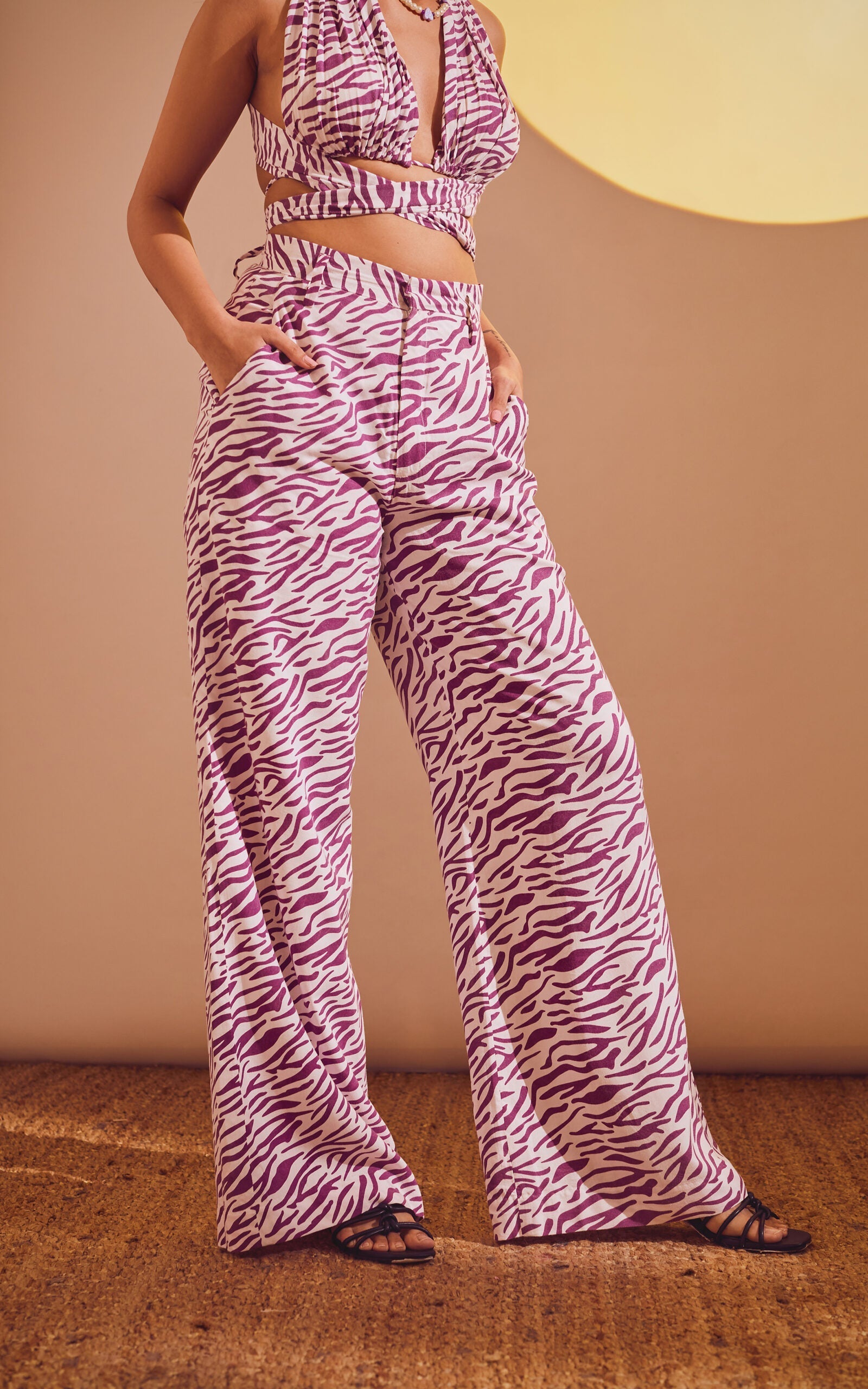 Abstract Print Trouser Lavender