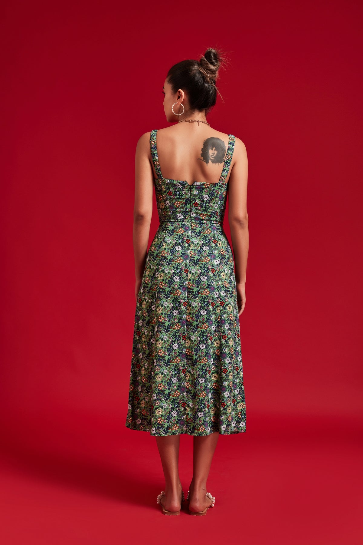 Green Floral Slip Dress