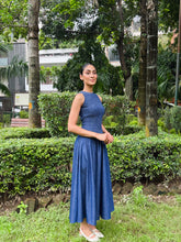 Blue Denim Smocked Bodice Dress