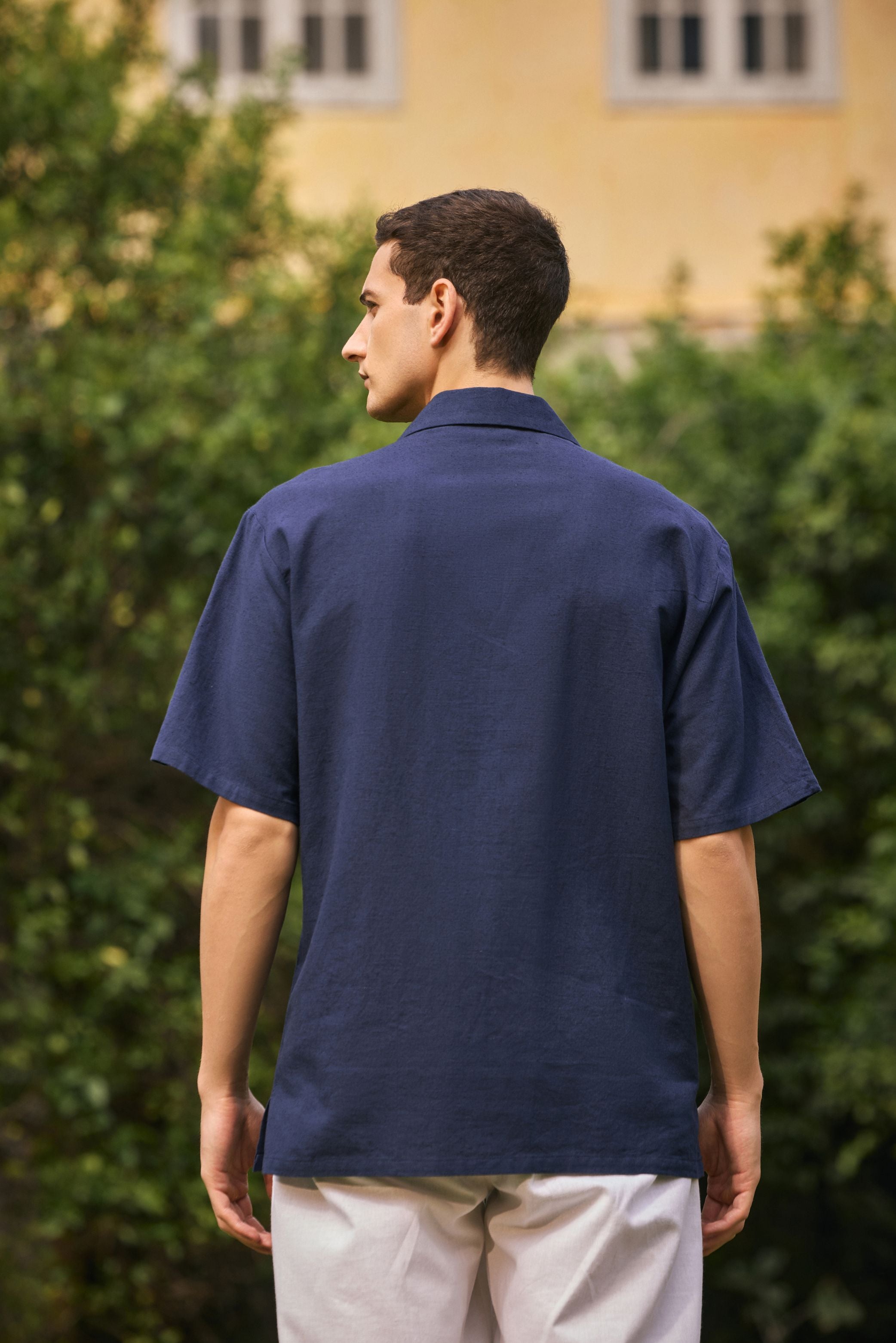 Midnight Blue Embroidered Shirt