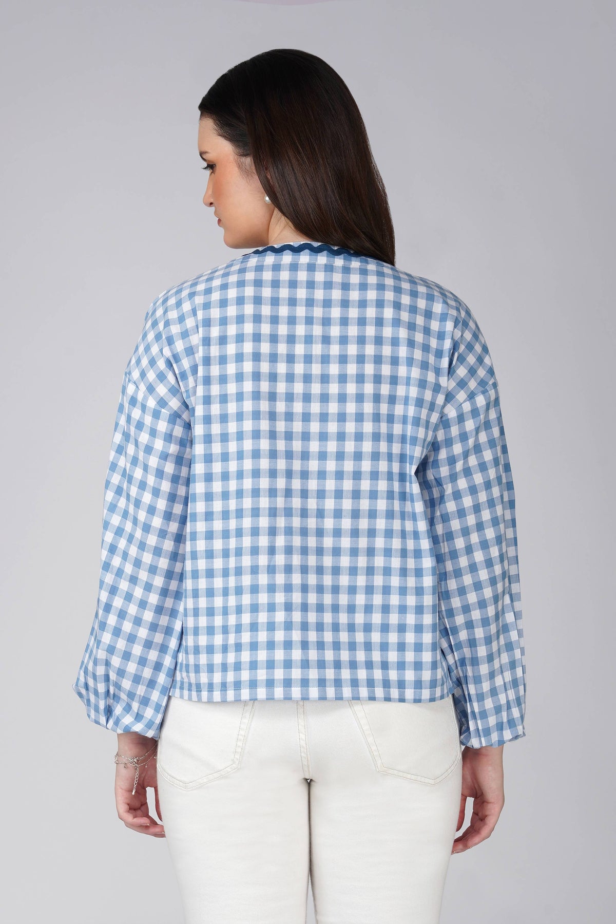 Heart Applique Shirt Top Blue