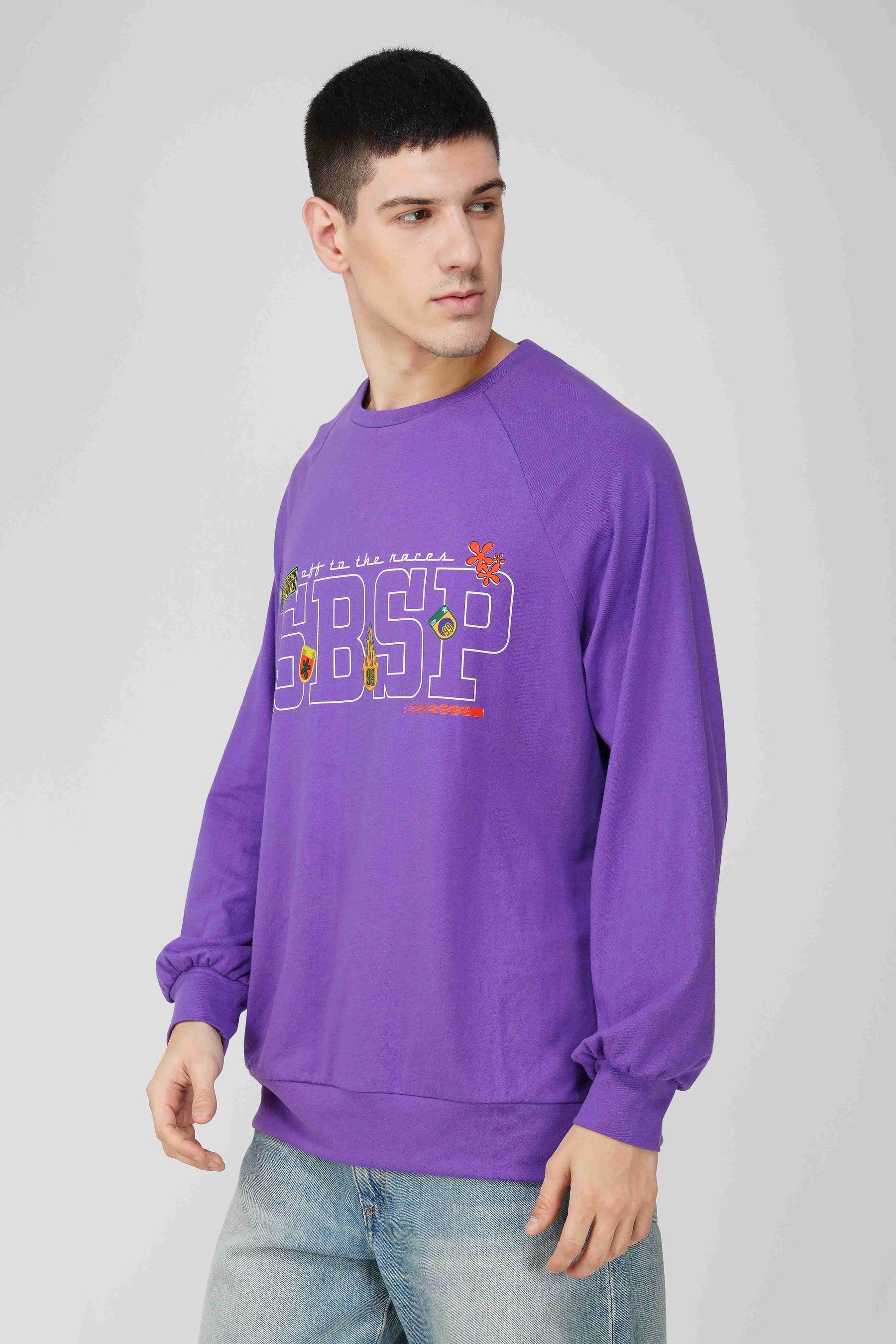 SpongeBob: Off to the Races Oversized Men's T-shirt-Purple