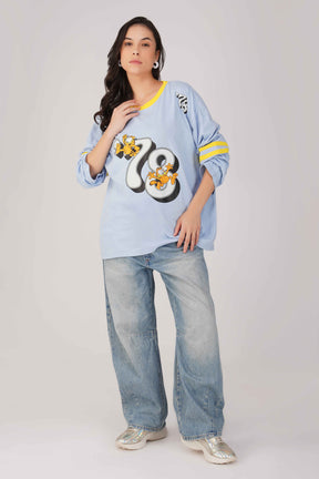 Garfield: 78th Athletics Dept. Oversized T-shirt-Blue