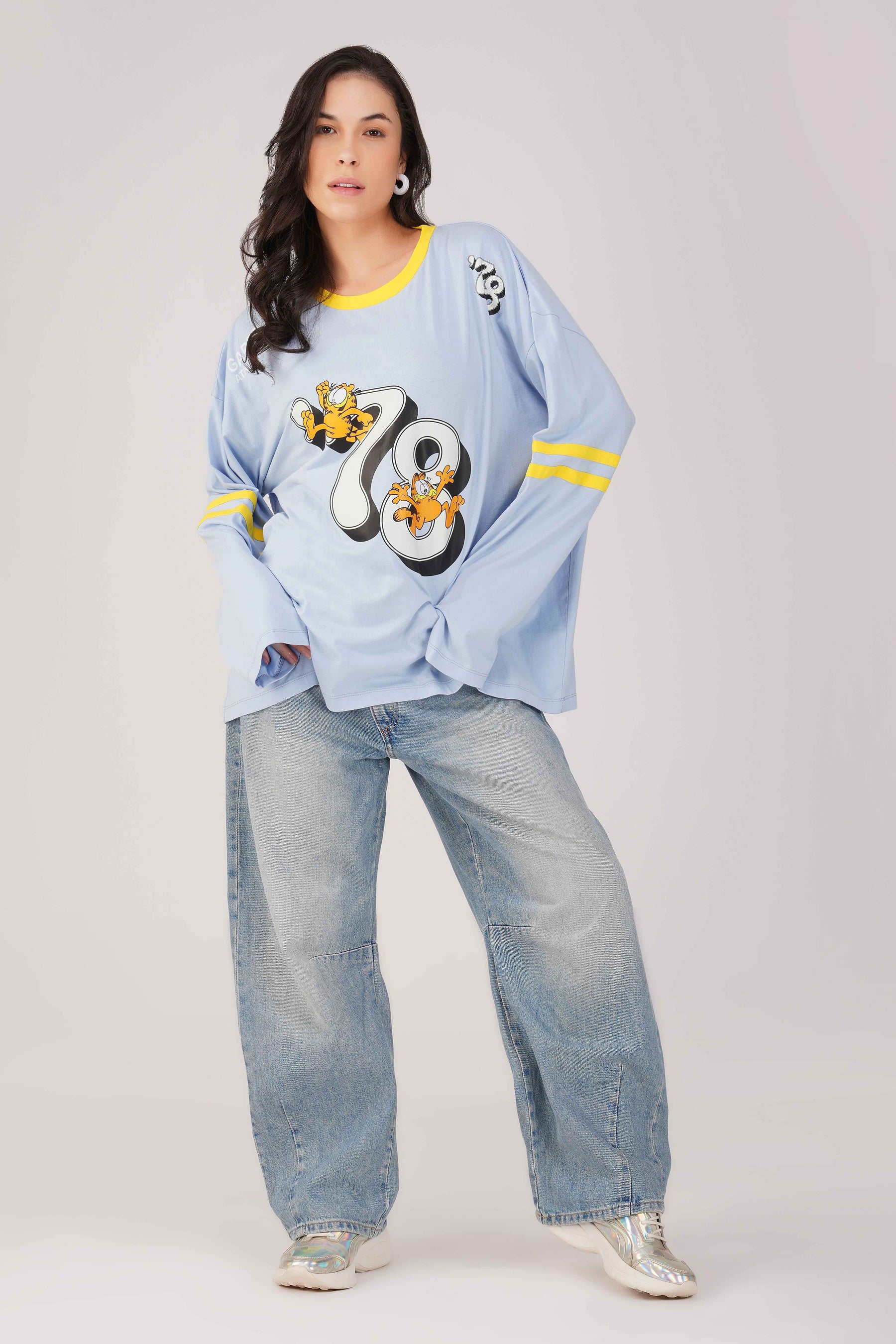 Garfield: 78th Athletics Dept. Oversized T-shirt-Blue