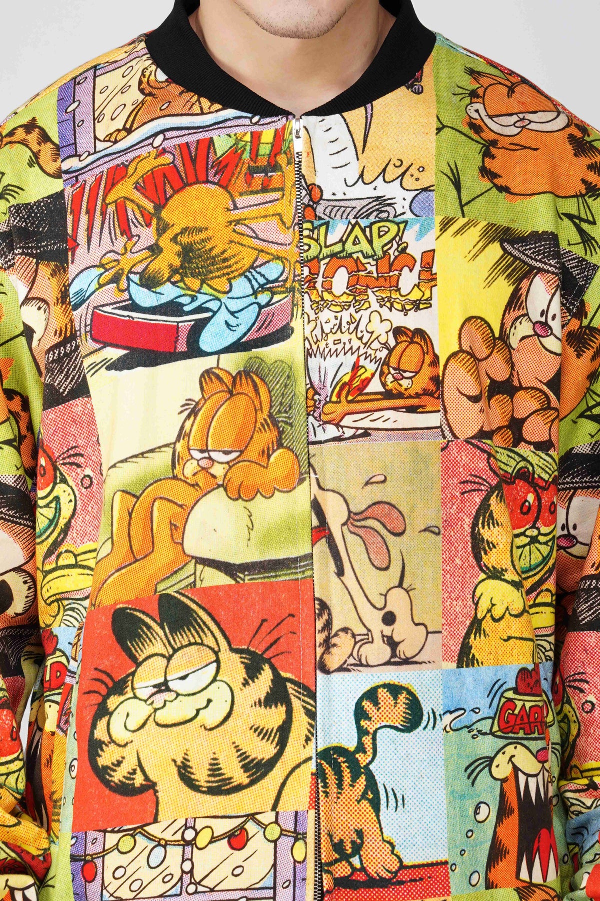 Garfield: Comic Collage Printed Men's Bomber Jacket