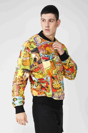 Garfield: Comic Collage Printed Men's Bomber Jacket