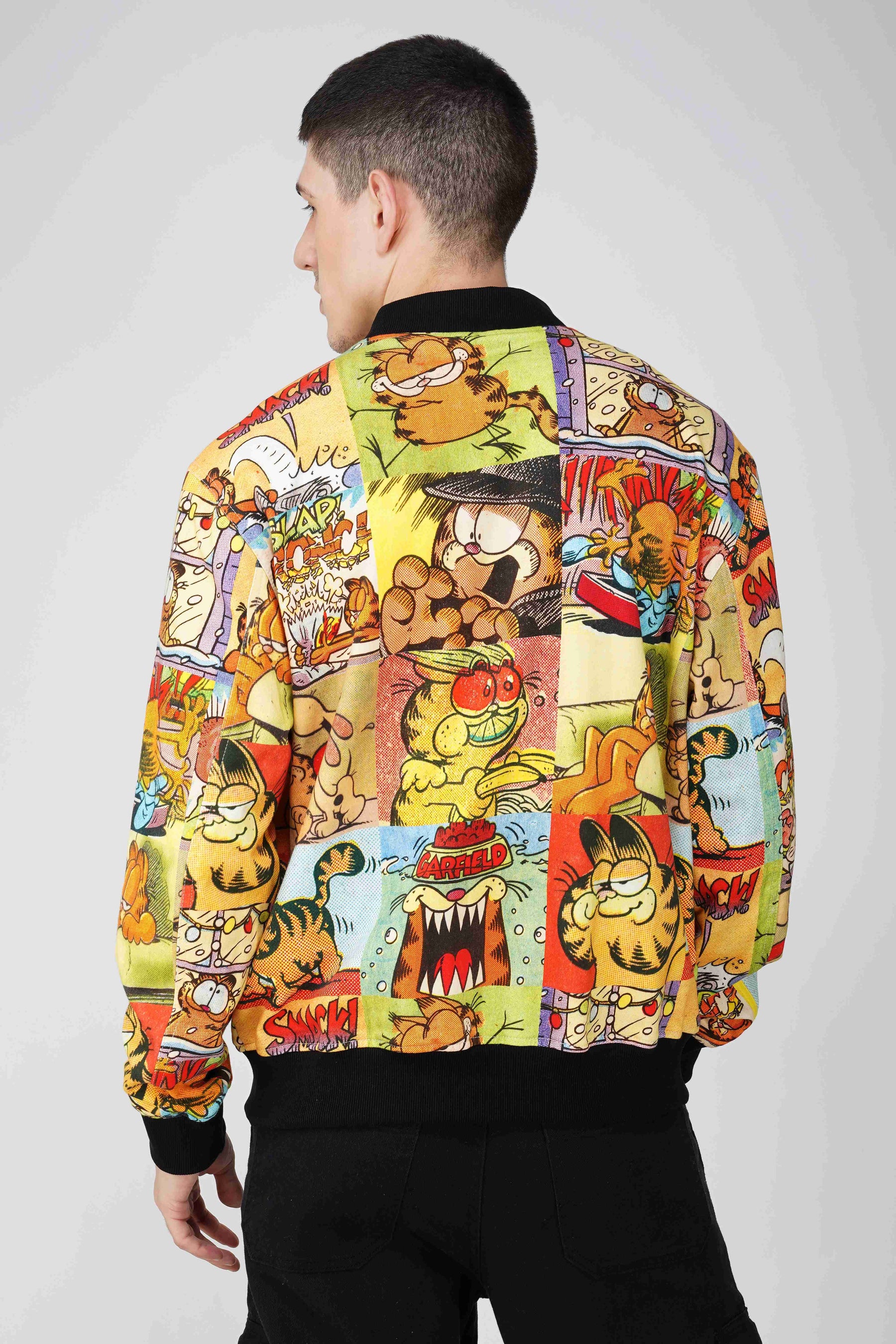 Garfield: Comic Collage Printed Men's Bomber Jacket