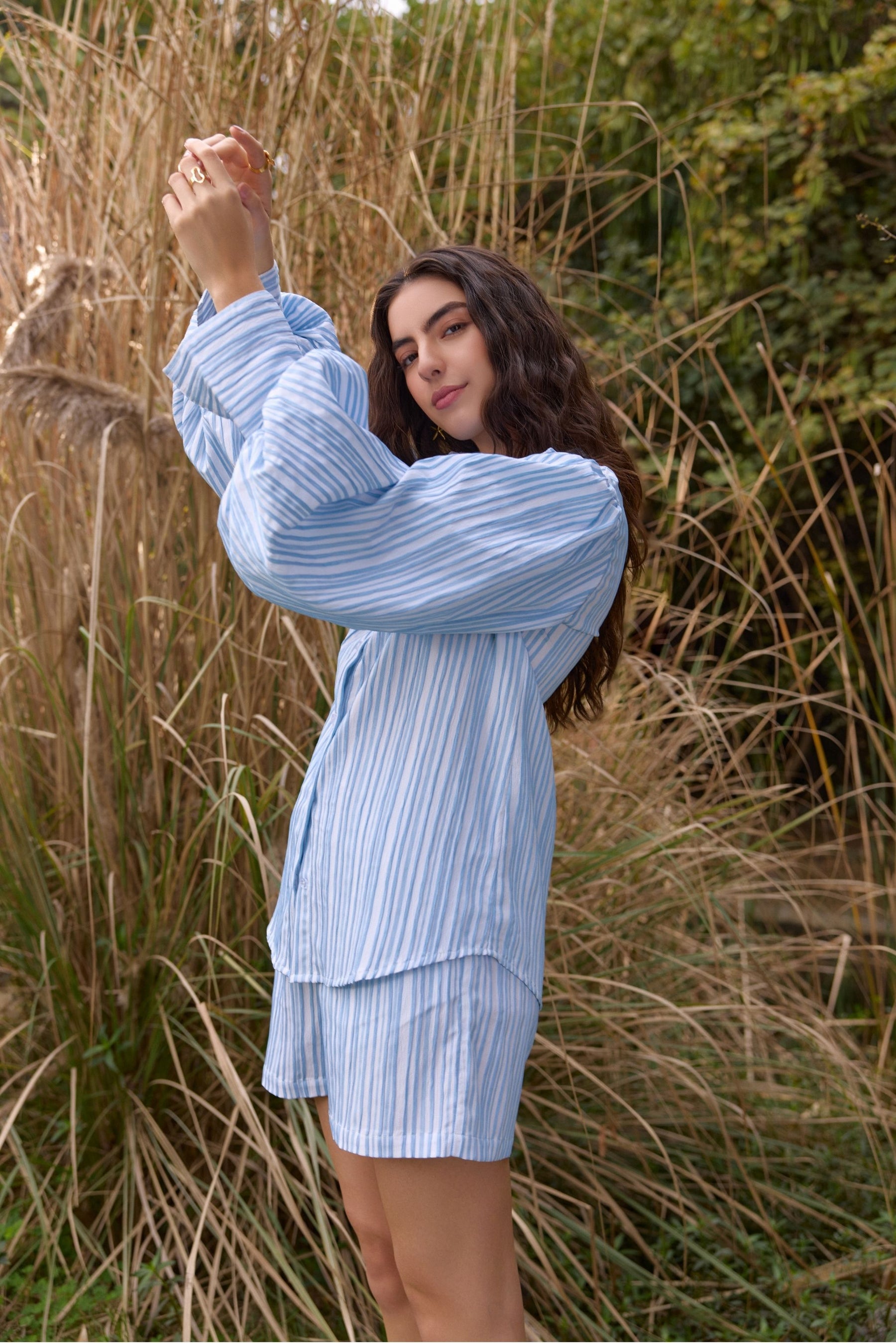 Blue Striped Co-ord Set