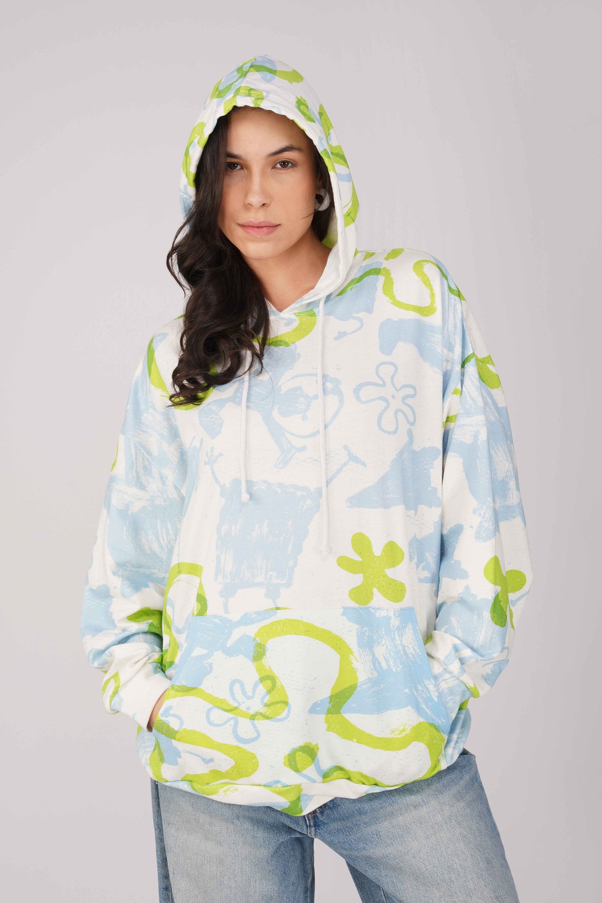 Spongebob Printed Oversized Hoodie