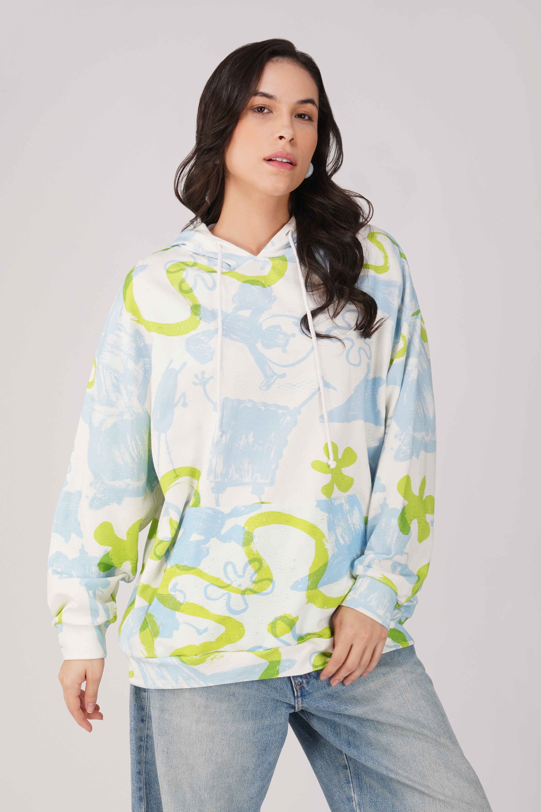 Spongebob Printed Oversized Hoodie