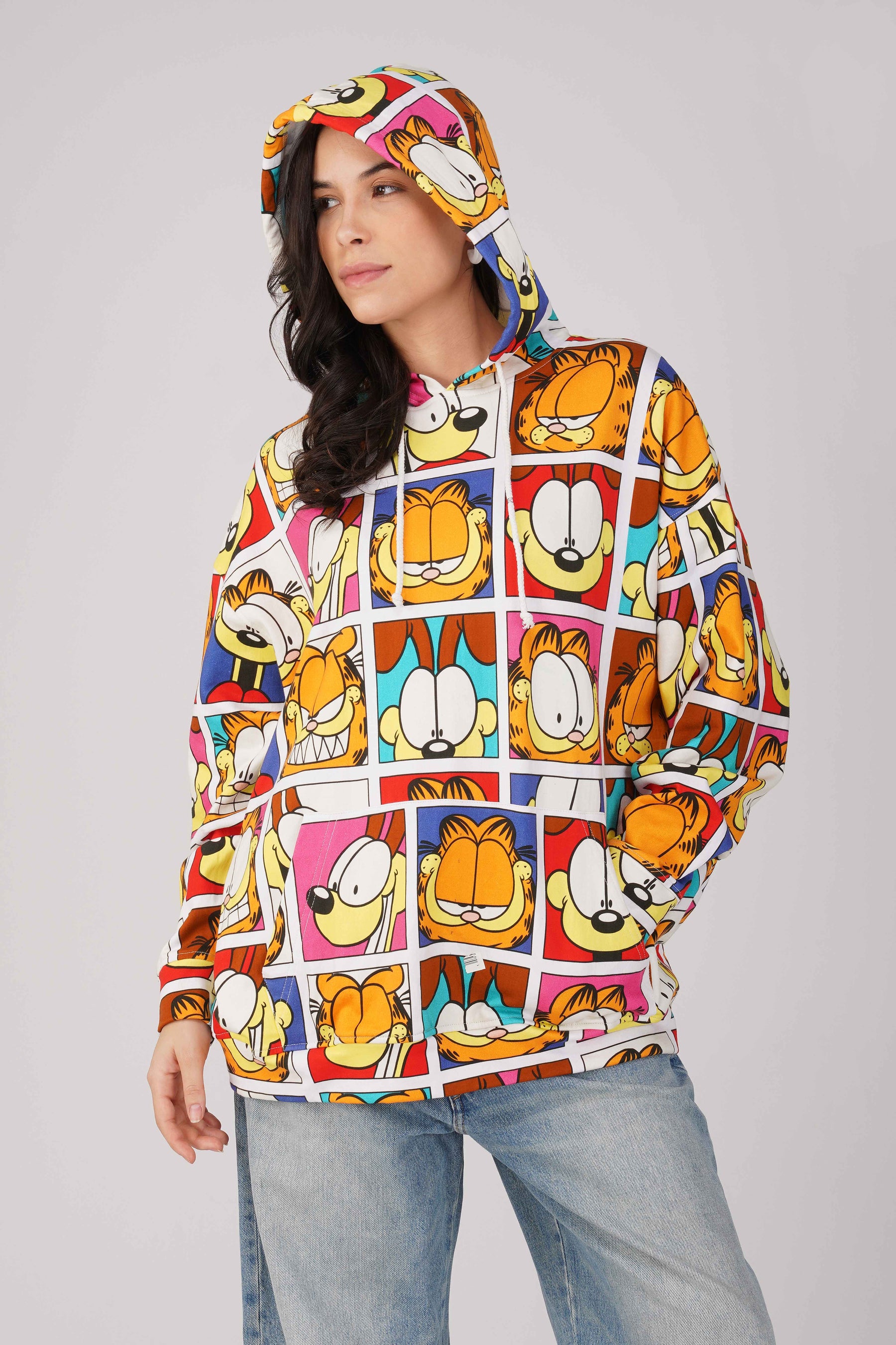 Garfield: Expressions Collage Printed Oversized Hoodie