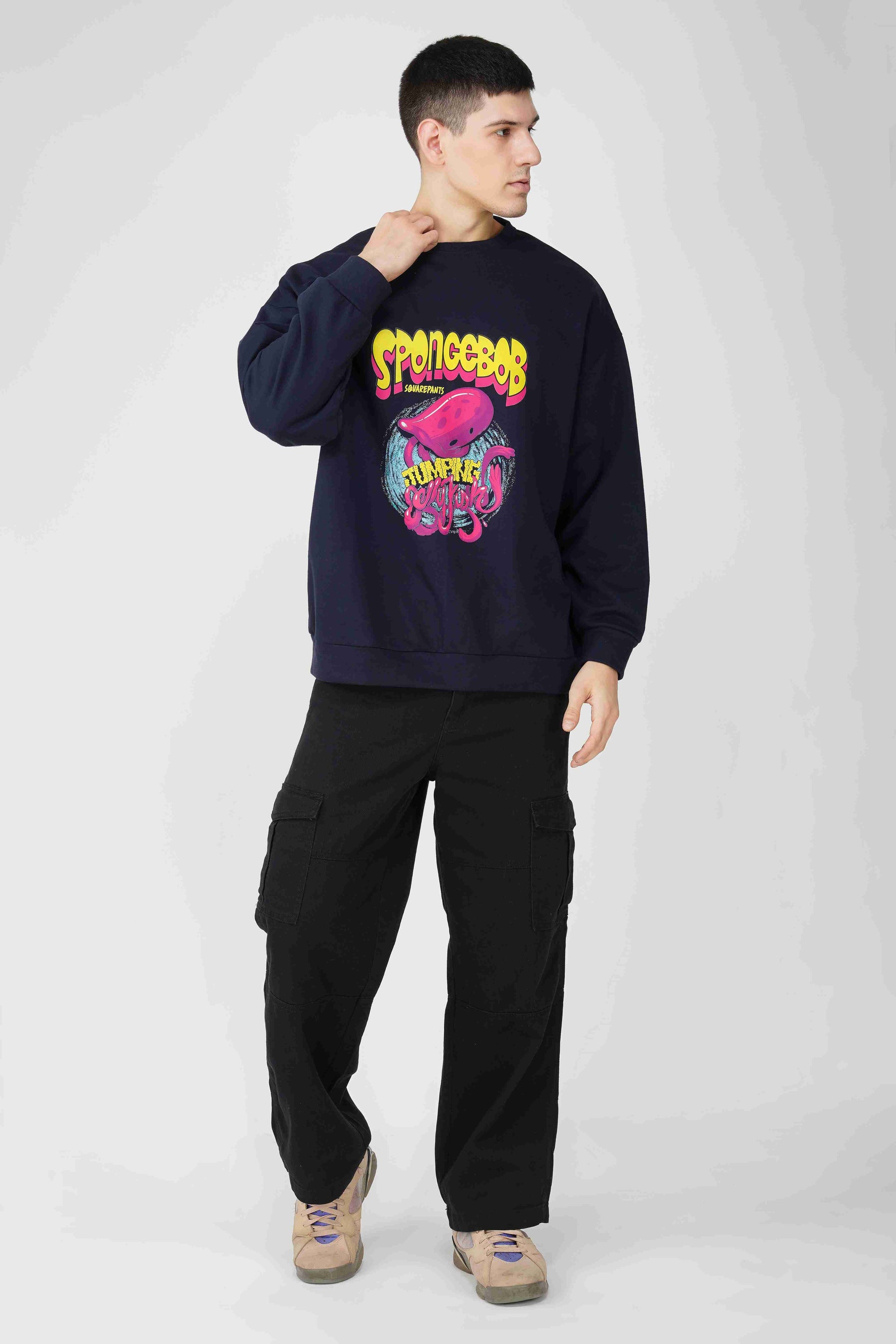 SpongeBob: Jumping Jellyfish Oversized Men's Sweatshirt