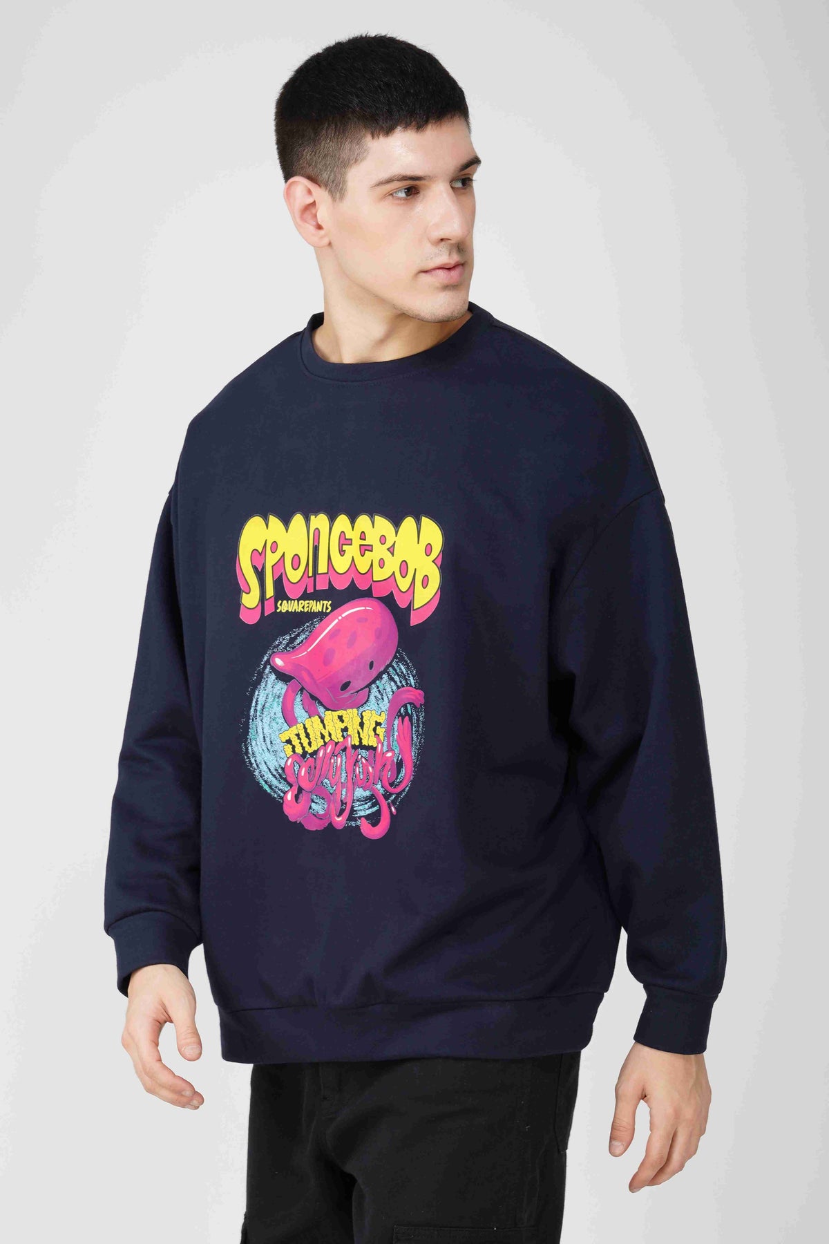 SpongeBob: Jumping Jellyfish Oversized Men's Sweatshirt