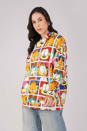 Garfield: Expressions Collage Printed Oversized Hoodie