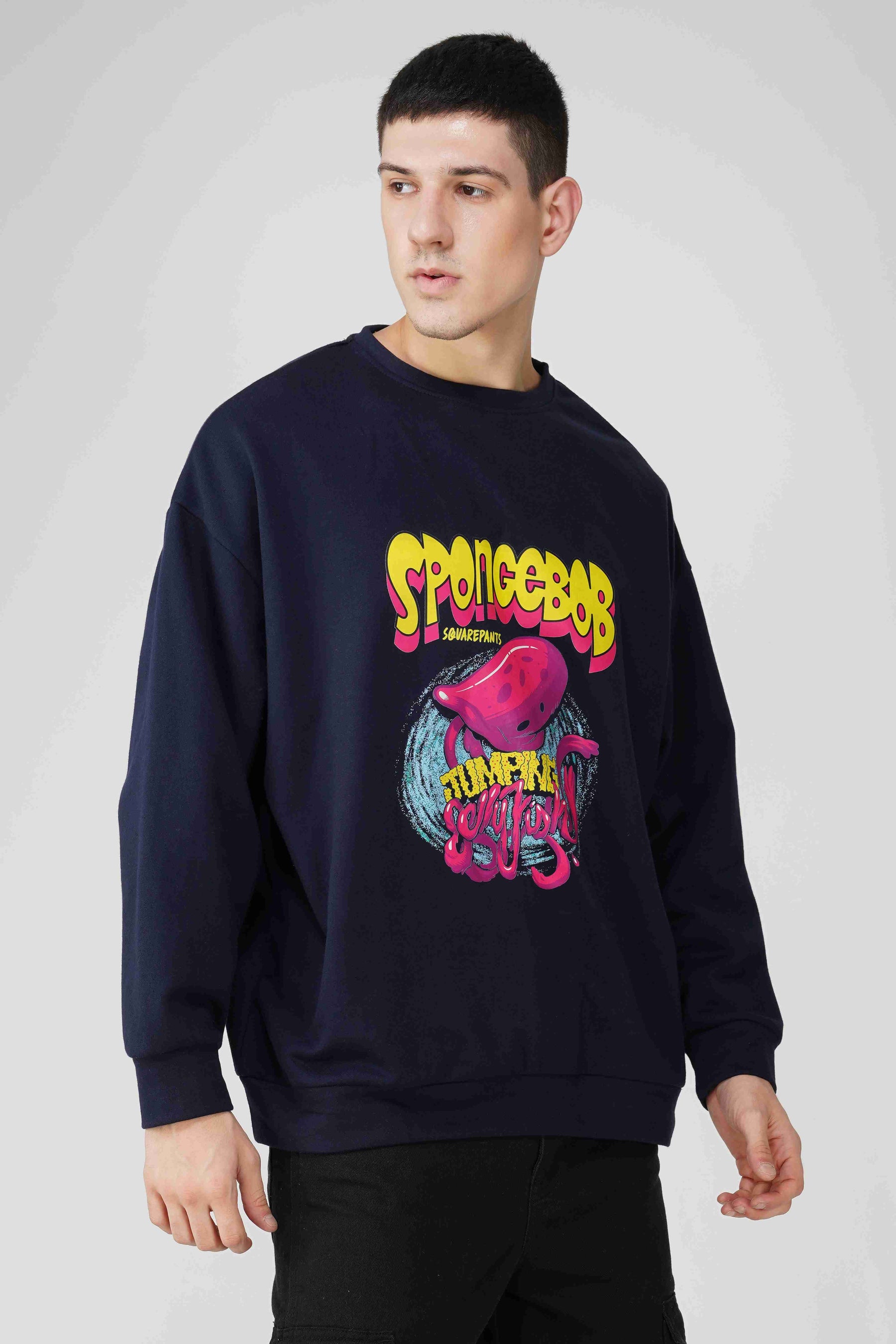 SpongeBob: Jumping Jellyfish Oversized Men's Sweatshirt