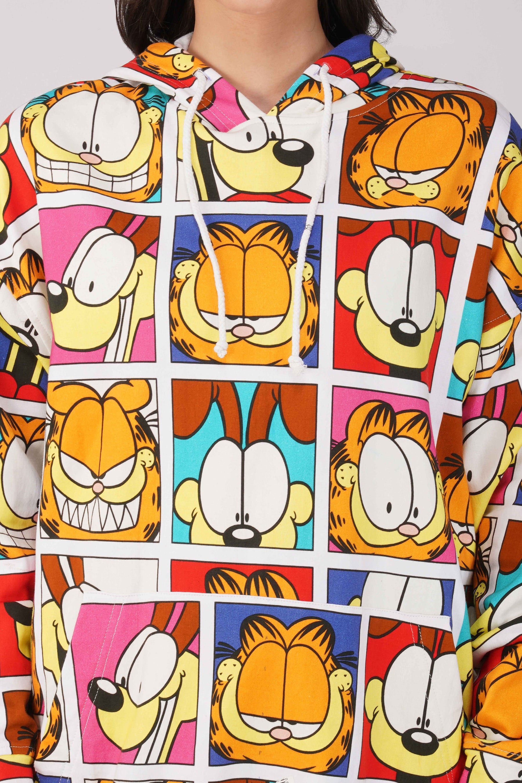 Garfield: Expressions Collage Printed Oversized Hoodie