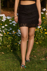 Black Lace Mini Skirt