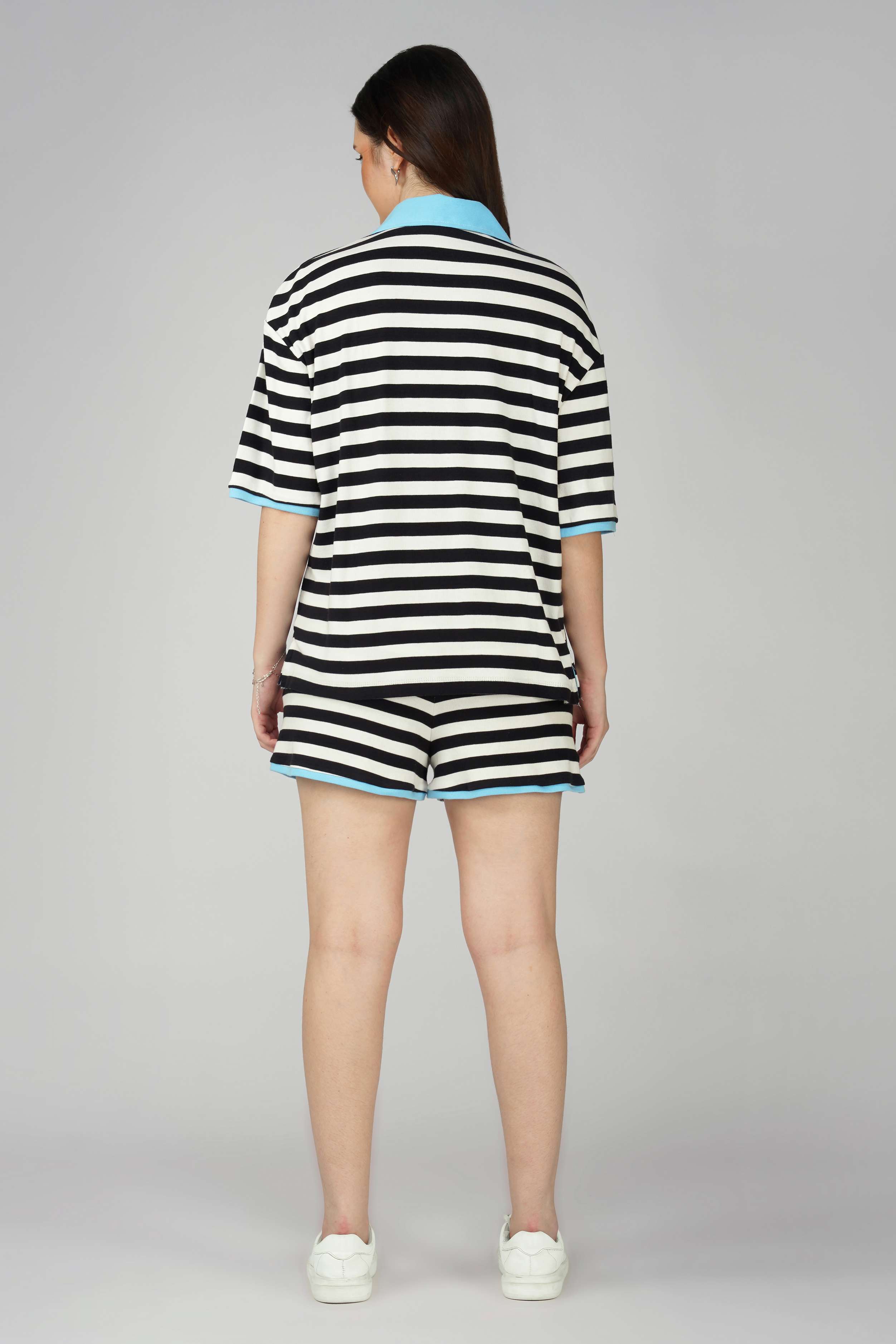 Black and White Striped Lounge Co-ord Set