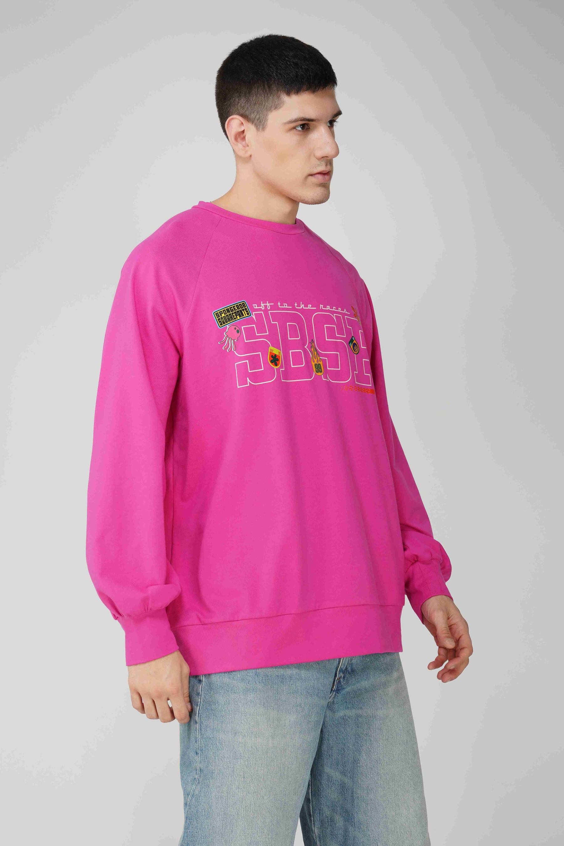 SpongeBob: Off to the Races Oversized Men's T-shirt-Pink