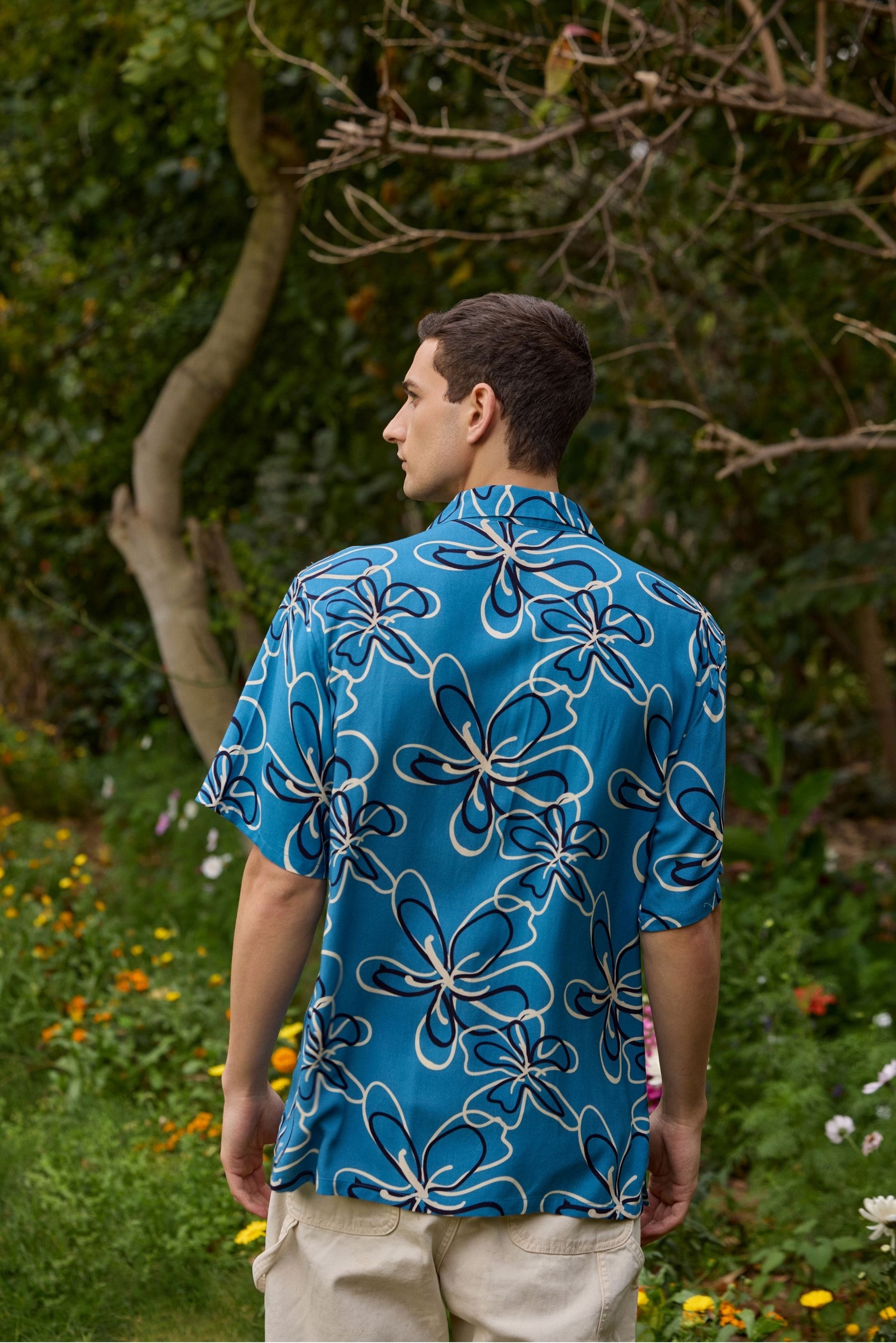 Ocean Bloom Floral Rayon Shirt