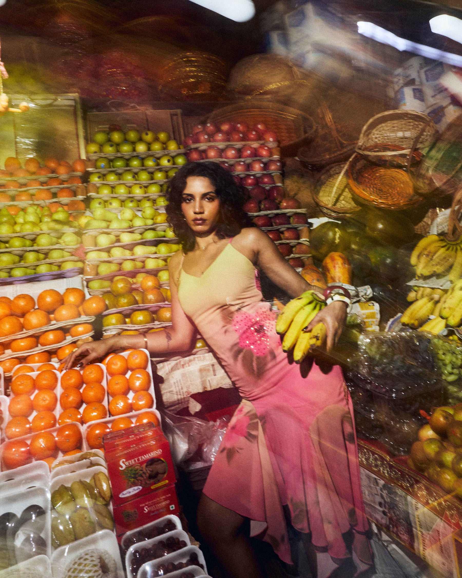 Tropical Bloom Gradient Slip Dress