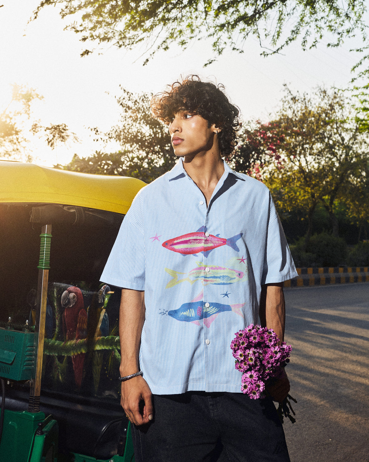 Azure Reef Striped Resort Shirt