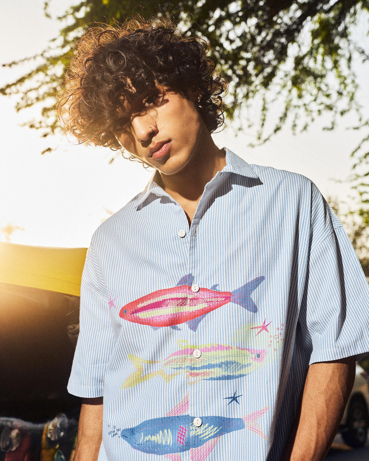 Azure Reef Striped Resort Shirt