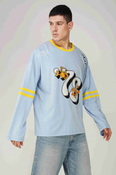 Garfield: 78th Athletics Dept. Men's Oversized T-shirt-Blue