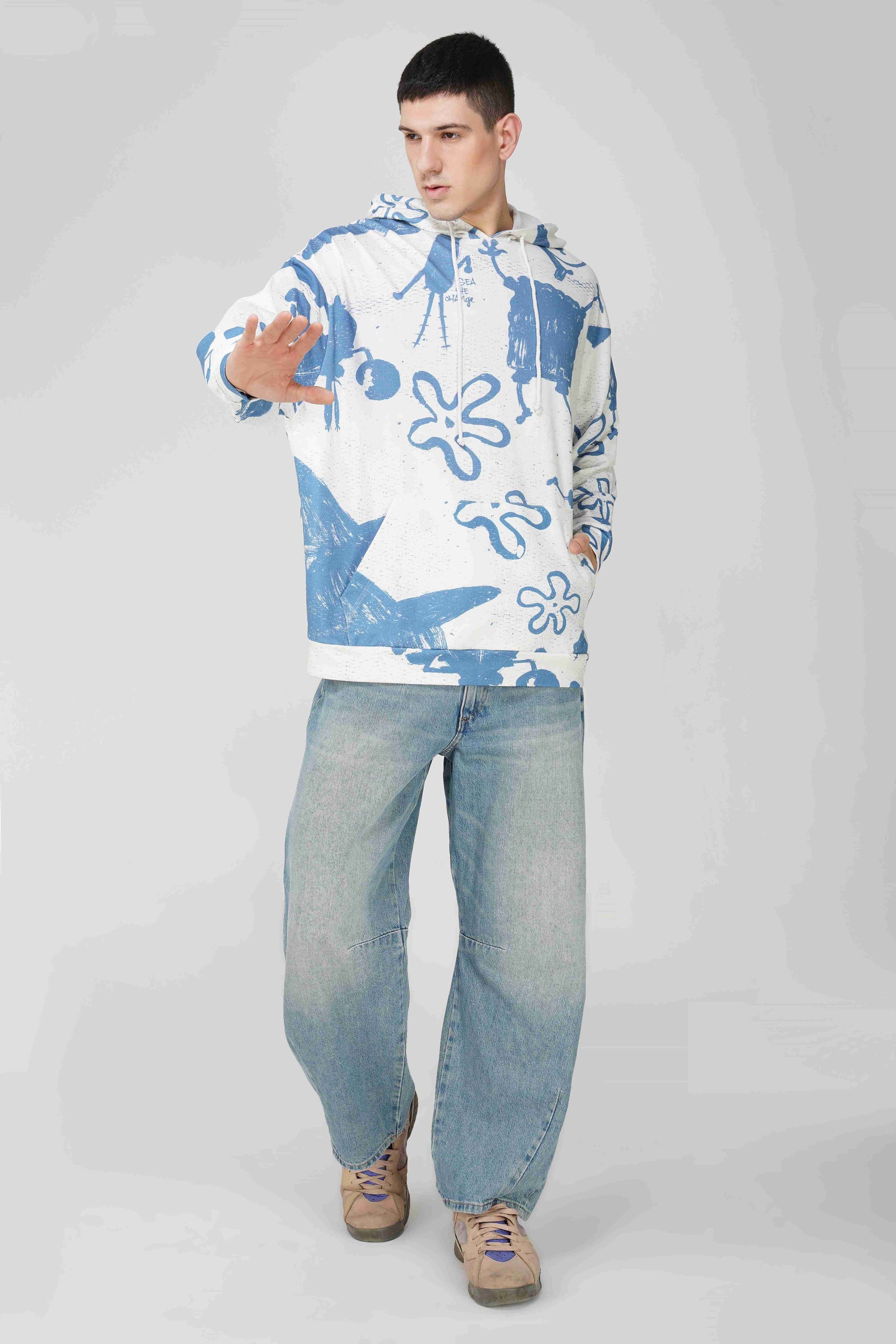 SpongeBob: Be the Change Printed Oversized Hoodie