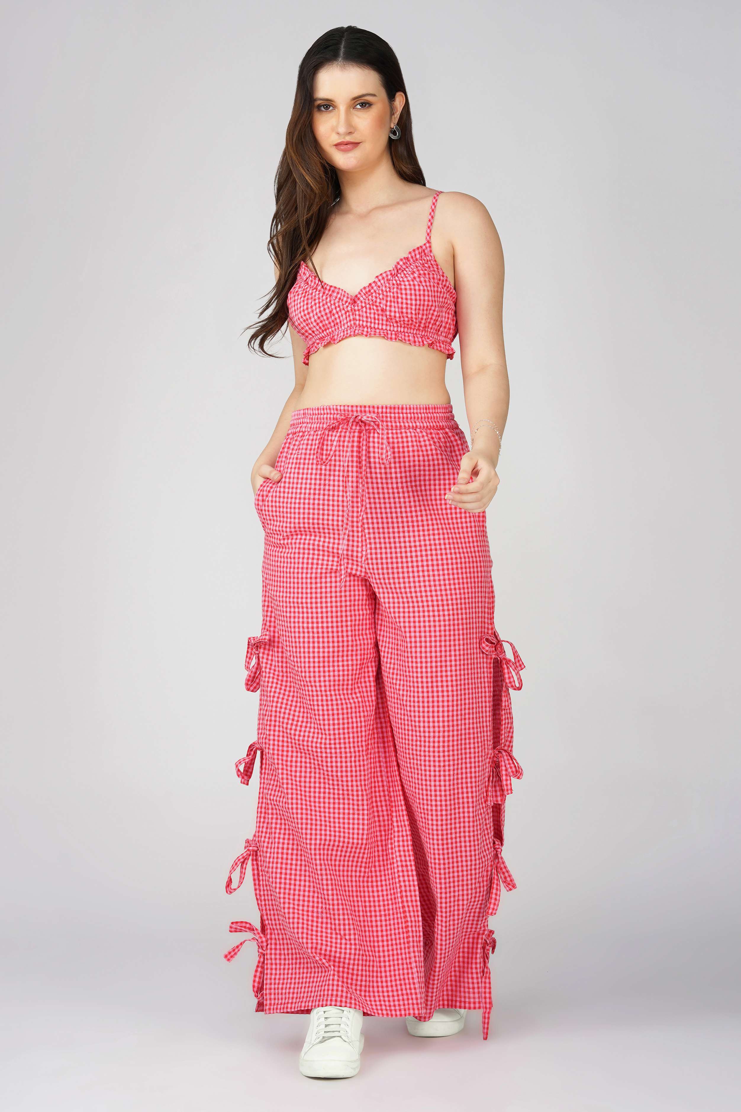 Red Gingham Bralette Top