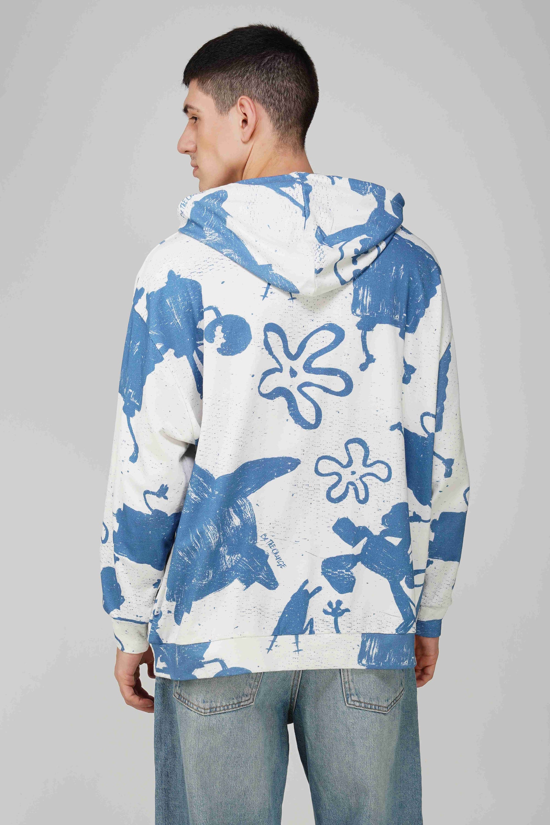 SpongeBob: Be the Change Printed Oversized Men's Hoodie