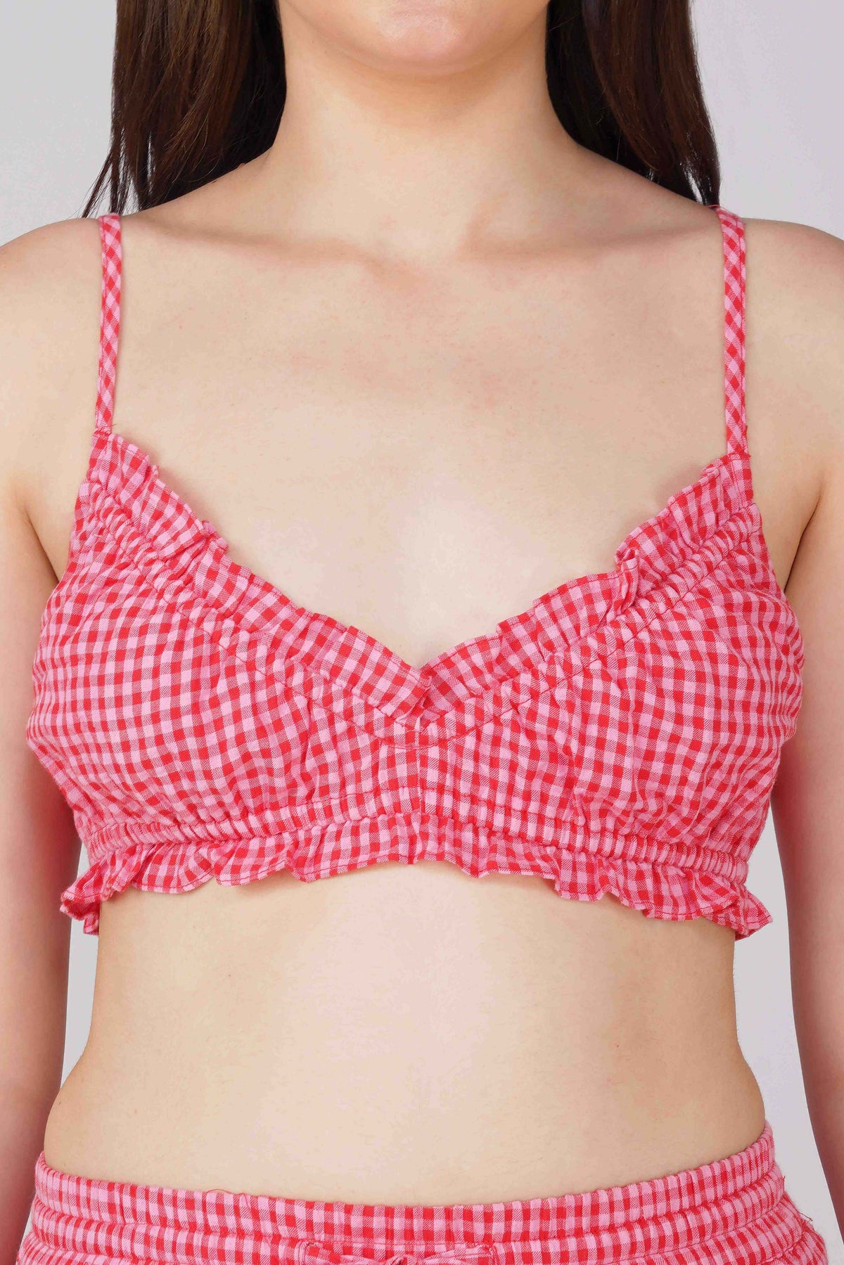 Red Gingham Bralette Top