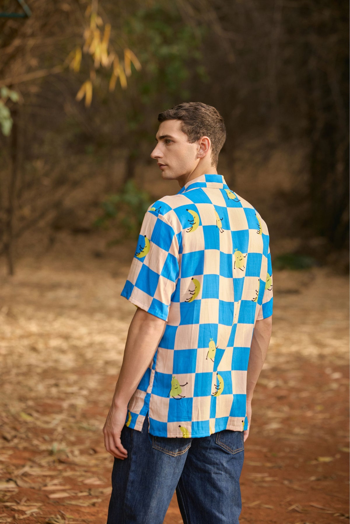 Printed Check Rayon Shirt