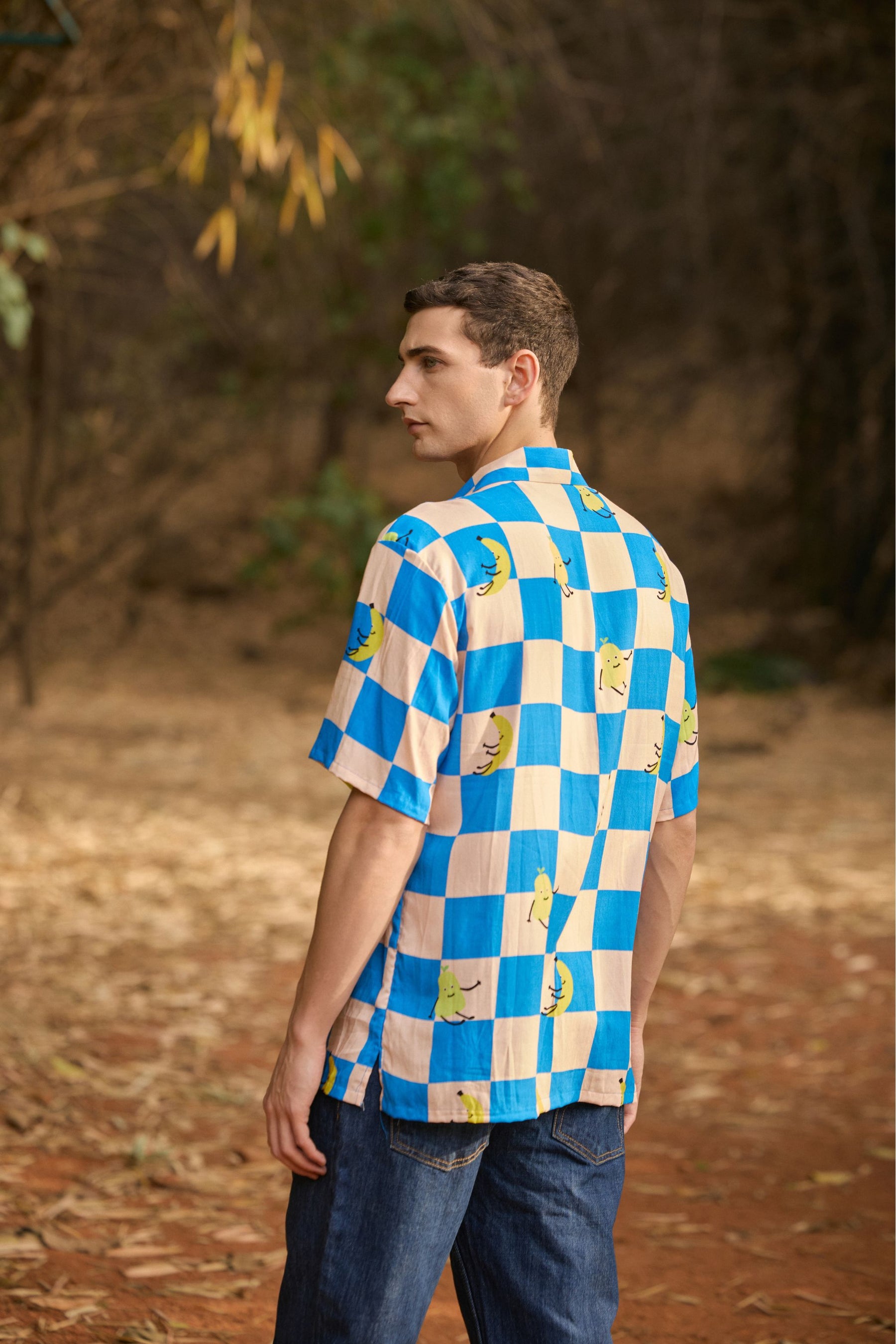 Printed Check Rayon Shirt