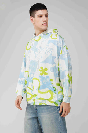 Spongebob Printed Oversized Men's Hoodie